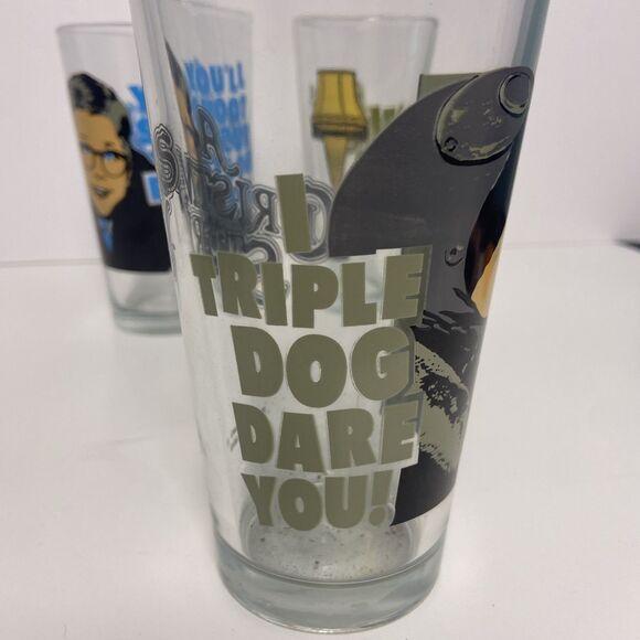 A Christmas Story Pint Glasses Set 3 Leg Lamp Tongue On Ice You’ll Shoot Eye Out - Picture 2 of 9